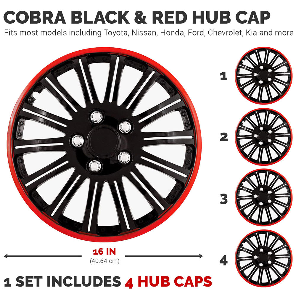 Pilot Automotive Universal Fit Black with Red Trim